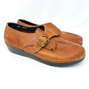 Vintage Zeeta Zeno Exp Munk Strap Shoes 40 Cognac Euro Comfort *New* In Box!